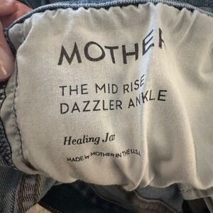 MOTHER Blue Ankle Cropped Jeans